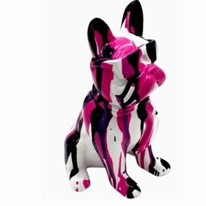 PINK GRAFFITI FRENCH BULLDOG WITH GLASSES
